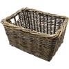 Spetebo Cesto portaoggetti rettangolare in rattan grigio shabby - 44 x 33 cm - Cestino in vimini intrecciato con manici - Cestino in legno vimini vimini cestino in legno decorazione cestino bagno scaffale