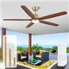 OUENGK Ventilatore Da Soffitto Dorato Da 152 Cm Con Luce, Ventilatore Da Soffitto Moderno In Legno Con Motore Cc Reversibile A Distanza, Ventilatori Da Soffitto Per Interni E Per Esterni
