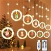 ZQEJEFD Luci Tenda Natale, 3M 100LEDs Tenda Luminosa, USB Luci di Natale con Telecomando 8 Modalità Impermeabile LED Tenda Luminosa Luci di Natale per Decorazioni Finestre, Feste, Giardino