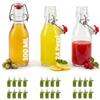slkfactory 24 bottigliette di vetro 100ml - Bottiglie piccole 100 ml per liquore con tappo a leva ermetico - Regali, conserve, fermentazione e aceto