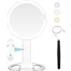 B Beauty Planet Specchio cosmetico con illuminazione, doppio lato 1 x 20 x specchio ingranditore con luce, controllo dell'interruttore a sfioramento con 3 luci a colori regolabili da 2000mAh