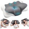 Focenat Cuscino Cervicale Memory Foam, Cuscino cervicale ergonomico, Cuscino ortopedico di supporto al collo, Cuscino Ergonomico Cervicale per Dormitori Laterali Supini e Proni, 64 x 36 x 9/12 cm
