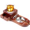Nuts OT nuts Set di posacenere per sigari in legno Cuban Cigar Ashtray, accessori per sigari, affumicatore, sigari cubani, whiskey, set regalo con cassetto rimovibile e tagliabigari per casa, ufficio, bar
