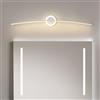 Chao Zan LED applique da parete interno, luce specchio bagno led 80 cm, 20W lampada da parete moderna camera da letto, lampada specchio bagno lunga, lampade a muro curva (Bianco-80cm)