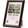 3-B COMO RUSTIKAL - Cornice portafoto in legno, colore marrone scuro/oro, 10 x 15 cm, con vetro acrilico