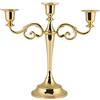 Walfront Candelabro in Metallo 3 Braccia Stile Europeo, Supporto Candele Decorativo per Feste e Occasioni Speciali