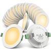 Yiahin Faretti LED da Incasso per Cartongesso 4W 339LM (Set da 20), Faretti LED Soffitto Ultra Sottile 28mm, Luce Calda 3000K, Senza Trasformatore 230V, Foro Ø 68-80mm, Non Dimmabile