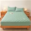 ZCXRYFL Lenzuolo con Angoli in Cotone - Trapuntato Lenzuola con Angoli Singolo/Matrimoniale Copriletto, Proteggi Materasso per Materassi Altezza da 5-30 Cm, Quattro Stagioni(90x200cm,Green)