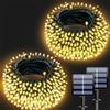 Electight 2 confezioni da 20 m, catena di luci a energia solare, per esterni, resistente alle intemperie, 8 modalità, per giardino, cortile, terrazza, decorazioni per matrimoni, bianco caldo, 40 m,