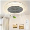 Homefire Ventilatore da soffitto con illuminazione e telecomando, silenzioso, 48,5 cm, lampada da soffitto a LED, dimmerabile, per soggiorno, ventilatore temporizzazione, lampada da soffitto, in