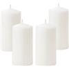 Cadzyre Candele Candela cilindrica bianca, perfetta per matrimoni e celebrazioni, 6 cm x 15 cm, candela a colonna bianca, inodore, candela di emergenza grande 6 pezzi (6ps-6cmX15cm) (4, 6cmX15cm)
