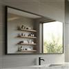 THEROSE Specchio da bagno con cornice in metallo, 160 x 80 cm, alluminio, nero, bianco, oro, senza luce, rettangolare, decorativo, per la casa, orizzontale e verticale, specchio intero decorativo, moderno