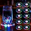 WIYETY 10 sottobicchieri a LED: diametro di 10 cm, rotondi, in acrilico, impermeabili con 7 modalità di colore e pulsante ON/OFF, sottobicchieri a LED per bottiglie, feste, matrimoni, bar, Natale