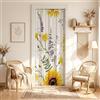 Loussiesd Tende oscuranti a forma di girasole per finestra, trattamenti floreali, per porta, oscuramento, motivo fiori gialli, termici, isolanti, per porte con finestre, 106 x 203 cm, 1 pannello