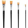 YAWYO Set di 4 Pennelli a Pettine Grainer, Pennelli Professionali per Artisti, 4 Misure di Pennelli Piatti per Texture per Pittura Acrilica, Olio, Acquerello e Guazzo