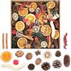 Larber 123 Pezzi Natalizio Potpourri Decorazioni Fai da Te Corona dell'Avvento Natalizio Set con Fette di Arancia Secca Cannella Coni di Pino per Tavolo da Pranzo, L'Albero di Natale Decorazione
