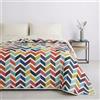 Mahome Trapuntino Matrimoniale Primaverile Estivo in 100% Puro Cotone 260x260 cm Leggero Double Face - Copriletto Trapuntato morbido Traspirante Anallergico - Made in Italy - Pop Giallo
