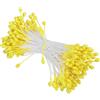 PATIKIL 3mm Doppio Teste Fiore Stame 150pz Fiore Artificiale Stame Pistillo Opaca Floreale Stame per Fai da Te Natale Cartolina Matrimonio Decorazione Giallo