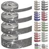 Swpeet Nastro di strass di cristallo, strass autoadesivi, adesivi decorativi per il fai da te, decorazione per auto (nero)