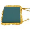 CASABELLAPIU Cuscini per Sedie con Volant e Cerniera, 38x38x4 cm, Set di 6 Pezzi 100% Made In Italy (Petrolio-Giallo)
