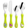 AMEFA - Tubo per posate per bambini in 4 pezzi - Bambini - Acciaio inox 18/0, finitura lucida - Verde lime