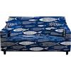 FANSU Copridivani Elastici 1 2 3 4 Posti, 3D Vita Marina Copridivano Fantasia, Universale Copridivani con Braccioli, Antiscivolo Copri Divano +1 Federe (Pesce Azzurro,3 posti (190-230cm))