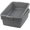 Jandson Bacinella Plastica Rettangolare, Ciotola In Plastica, Grigio, 4 Confezioni Bacinella Per Lavare Bucato