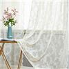 MIULEE Tende di Pizzo-Tende Beige per Finestre in Pizzo Trasparente Ricamate Floreali per Camera da Letto Soggiorno, Tenda Ricamate con Occhielli, 2 Pezzi Tenda, 2 X150x245cm(LxA)