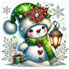 Bowetile Diamond Painting Kit Completo Natalizio, Pittura 5D Diamante Pupazzo di Neve Natalizio Fai da Te per Adulti , Principianti con Strass Ricamo a Punto Croce, Decorazione Casa e Pareti 30x30 cm
