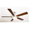 AireRyder FN75539 - Ventilatore da soffitto Ursa con illuminazione e telecomando, rivestimento nickel satinato, pale argento/noce, 132 cm