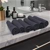 Encasa XO Asciugamani da cucina e salviette in cotone Grigio | Strofinaccio in waffle e tessuto piatto | Set strofinacci | 30x30 cm | Riutilizzabile e ad asciugatura rapida Set di 6