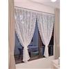 Yulakes Tenda in pizzo bianco con fiori ricamati, in voile, per soggiorno, camera da letto, matrimonio, 70 x 120 cm (2 pezzi)