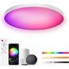 Gaethra Plafoniera LED 30 W, lampada da soffitto RGB rotonda, 2700 K-6500 K, dimmerabile, compatibile con Alexa, controllo APP, telecomando, per camera da letto, soggiorno, cameretta dei bambini
