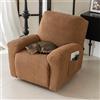 FANSU Copripoltrona Relax Reclinabile Elettrica 1/2/3 Posti, Antimacchia Jacquard di Mais Elasticizzato Antiscivolo 4/6/8 Pezzi con Tasche, Lavabile Protettore di Mobili (Cammello,1 plaza)