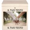 Creative Deco Scatola Personalizzata Porta Buste in Legno per Matrimonio | 29 x 25 x 30 cm | Salvadanaio non Apribile con Coperchio, Serratura e Chiave | Scatola con Testo e Foto, Cassetta Porta Carte