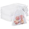 Eterspr 10 Pezzi Sacchetti Organza, Sacchettino in Organza Bianco, Sacchetti Bomboniere, per Matrimonio Compleanno Comunione Regalo Caramelle (Bianco,30x40cm)