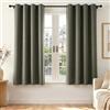 Deconovo Tende Oscuranti per Interni con Occhielli, 2 Pannelli 140x145 cm, Tende Termiche Isolanti per Camera da Letto e Soggiorno, Drappeggio Morbido ed Elegante, Grigio Oliva
