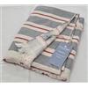Cavalieri Maiorca Telo Fouta Spugna, Grigio con Righe Bianche e Rosse, 100% Cotone, 100x200 cm, con Frange