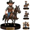 VWCSDSCS Personalizzato Cavaliere Cavaliere Foto Figurine Trinket Caricatura Ritratto Scrivania Nome Targhetta Personalizzata Cartoon Sport Figure Statue Segno Targa per gli amanti dei Cavalli Cowboy Figurine