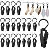 HIKPACKER 20 Pezzi Molletta Girevole 360°, Ganci Plastica Antiscivolo Portatili Clip, 360° Ganci per Bucato, Clip per Appendere Gli Stivali con Gancio a Clip, per Vestiti Tenda Asciugamano Cappello Calzino
