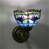 WDBZTJ Applique Da Parete in Stile Tiffany, Lampada Da Parete in Vetro Colorato Fatto A Mano Da 20 Cm, Applique Decorativa Da Comodino in Metallo Per Soggiorno, Camera Da Letto, Bagno, Corridoio,A