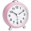 TFA Dostmann 60.1030 - Sveglia analogica da viaggio con movimento silenzioso, sveglia retrò (rosa con batterie)
