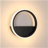 Riserva Applique da Parete Interno 12W, Rotonda Lampada da Parete Moderno, 3000K Bianco Caldo Nero Lampada da Muro per Soggiorno, Corridoio, Camera da letto, Ø20CM