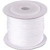 Bestewelry Cordino in nylon da 130 m, per perline da 0,6 mm, filo per annodare filo in nylon, per gioielli in tessuto, per cucire (bianco)