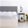Zenoni & Colombi Topper Coprimaterasso Matrimoniale in 100% Piuma d'oca, Made in Italy - Correttore per Materasso adatto a tutte le stagioni con angoli elastici, anallergico e antiacaro (160x200cm)