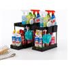 TrendAmico Organizer Sottolavello 2 Livelli con Ripiano Scorrevole - Scaffale Salvaspazio per Cucina e Bagno, con 4 Ganci e 2 Cestini Laterali, Plastica Resistente, Nero - Pack da 2
