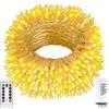 DBFAIRY Catena luminosa da 20M per esterni a batteria, 200 LED con timer e telecomando, impermeabile, illuminazione natalizia con cavo trasparente per interni, feste di Natale, matrimoni (luce bianca
