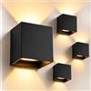 20ofJoy Set 4 Pezzi Applique da Parete Esterno e Interno 12W LED, Lampada da Parete Moderna IP65 Impermeabile, Angolo del Fascio Regolabile Su e Giù, Luce 3000K Bianco Caldo, Applique per Giardino Corridoio