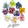 Urier 10 fiori di iris artificiali, fiori di seta per artigianato con clip, fiori finti tropicali, decorazioni per torte, ghirlande, decorazioni per matrimoni, feste di compleanno, regali (10
