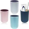 TIE-DailyNec 4PCS Tazza per Spazzolino da Denti, Tazza per Collutorio, Bicchieri Porta Spazzolini, Tazza da Bagno in Plastica Portatile
